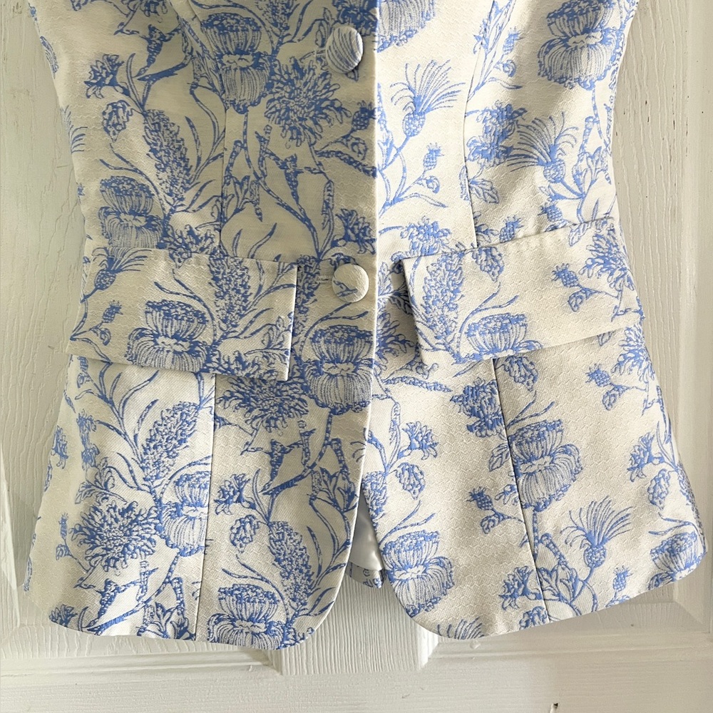 Commense Cream and Light Blue Floral Mini Dress - Picture 16 of 16